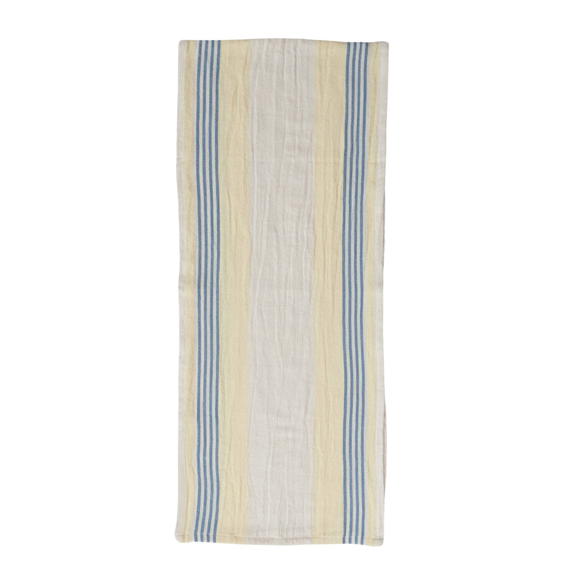 Hello Honey® 72" Blue & White Stripes Woven Cotton Table Runner